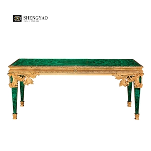 Tavolo da pranzo di lusso in malachite | Mobili in pietra semipreziosa