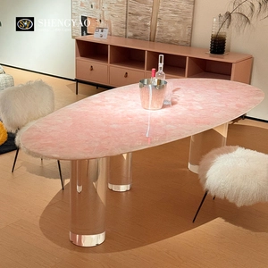 粉水晶餐桌|定制宝石家具
