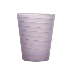 Portacandele in vetro Highball da 14 once con onda di sabbia con finitura incisa