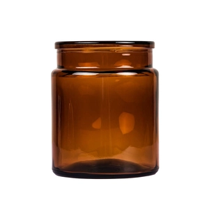 Tarro de vela de vidrio ámbar vacío para velas perfumadas