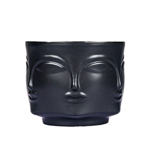 Productos de decoración del hogar Candelero a granel Fábrica Cerámica negra mate