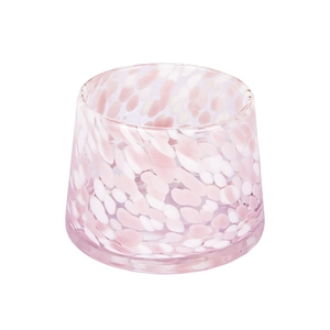 Barattolo di vetro fatto a mano di lusso da 9 once per candele che fanno maculato rosa