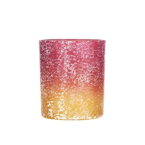 Recipiente de vela de vidrio de 8 oz con pulverización de color degradado