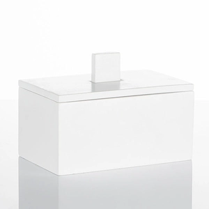 Portavelas cuadrado de cemento blanco de 5oz
