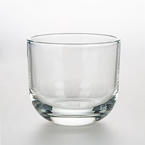 Candelabro de vidrio liso de base pesada curvada de 12 oz para venta al por mayor