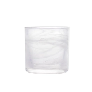 Frasco de vidro para vela votiva portátil feito à mão redemoinho branco