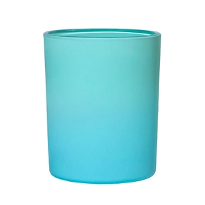 Vidro de vela gradiente fosco verde claro de 8 onças para aroma de menta selvagem