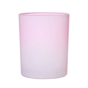 Vidro de vela gradiente fosco rosa 8 onças para perfumar flor de cerejeira japonesa