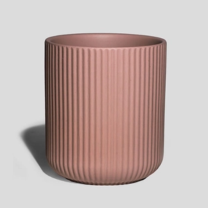 Frascos de cerâmica plissada ocre 10 onças Recipientes de velas vazios