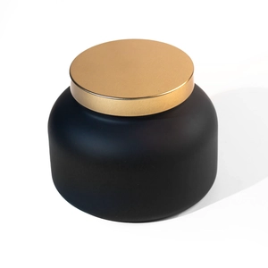 Frasco de vidro preto fosco de 19 onças para decoração para velas