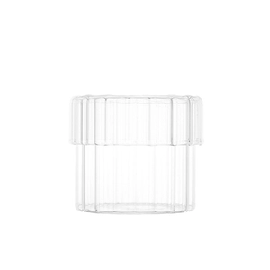 Vidro vertical de borosilicato com tampa 14 onças