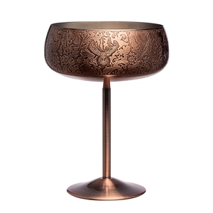 Etched Stainless Steel Martini Glass