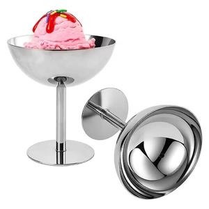 Stainless Steel Ice Cream Sundae Cup with Pedestal Base