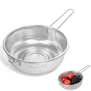 Stainless Steel Micro-Perforated Colander with Long Handle