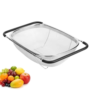 Expandable Stainless Steel Over-the-Sink Fine Mesh Colander