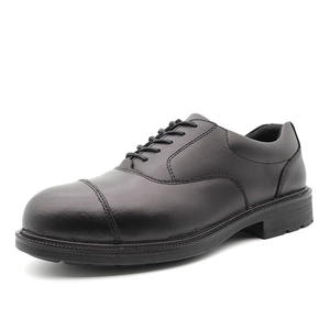 Sola pu antiderrapante de couro TM047 evita punção sapatos de segurança executivos da moda masculina biqueira de aço