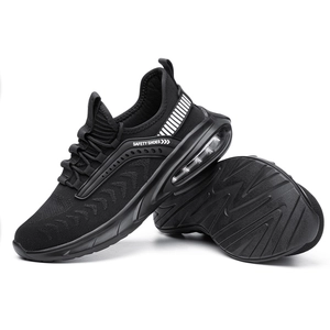 758 Scarpe antinfortunistiche sportive antiperforazione con puntale in acciaio nero ammortizzante