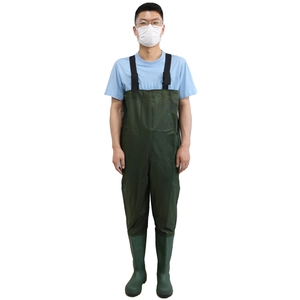 CW001 Trampolieri da pesca in poliestere per adulti antiscivolo con logo personalizzato e stivali in pvc