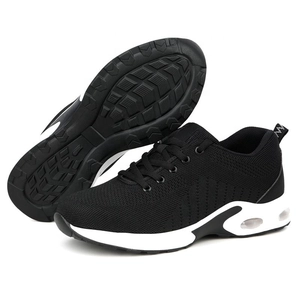TM243 Scarpe antinfortunistiche sportive da uomo con punta in acciaio antiscivolo nere con puntale in acciaio