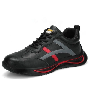 TM261 antideslizante cuero de microfibra puntera de acero previene pinchazos impermeable hombres zapatillas zapatos de seguridad trabajo