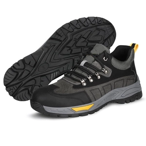 0269 cuir microfibre semelle en caoutchouc antidérapante anti-crevaison embout en acier chaussures de sécurité de type sport travail pour hommes
