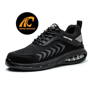 TM3142 Chaussures de sécurité de travail respirantes à bout en acier légères noires pour hommes