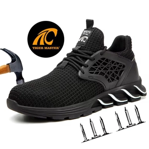 TM3216 Chaussures de sécurité noires anti-crevaison respirantes de type sport avec embout en acier