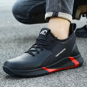 TM3184 Zapatos de seguridad de moda con punta de acero de cuero de microfibra para uso industrial