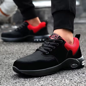 TM3239 Scarpe antinfortunistiche in pelle scamosciata nera antiforatura con punta in acciaio e ammortizzazione ad aria