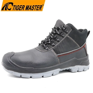 TM3337 Black in pelle Nera resistente all'acqua in acciaio S3 Scarpe di sicurezza per la costruzione