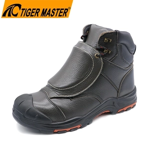 Chaussures de sécurité antidérapantes pour le soudage, Protection contre les étincelles, en cuir véritable, bout en acier, TM3409