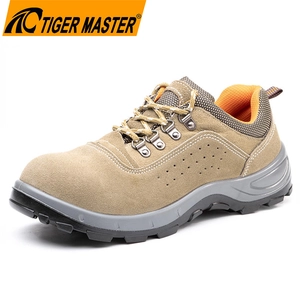 TM3418 Scarpe da lavoro in pelle scamosciata antiforatura con punta in acciaio resistente allo scivolamento dell'olio Taglio basso