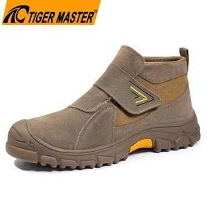 Chaussures de sécurité Anti-perforation pour soudage, bout en acier, cuir suédé, semelle en caoutchouc antidérapante, TM3469