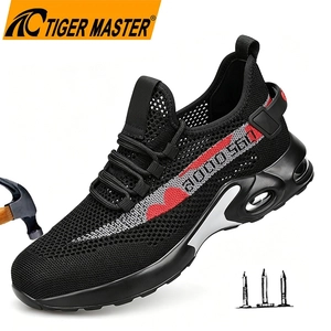 TM3474 Zapatos de seguridad transpirables para verano, punta de acero, antipinchazos, colchón de aire, antideslizantes