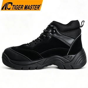 TM3496 Zapatos de seguridad de almacén antipinchazos con punta de acero de ante negro