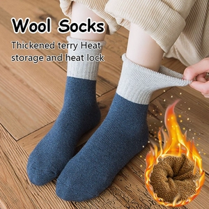 Wholesale Custom Design Your Own Cute Women Socks Winter Fall Thermal ThickWool Socks