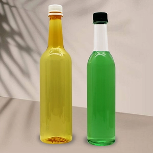 Long Neck Round Empty Transparent 500ml 750ml Plastic Wine Bottles