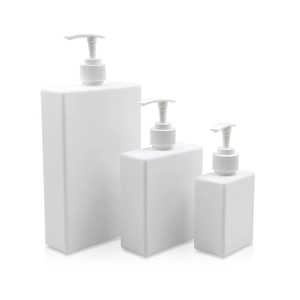 250ml 500ml 1000ml白色HDPE方形泵瓶