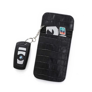 100% Couro Genuíno Negócio RFID Bloqueio Chave Fobs RFID Bloqueio Bolsa Chave Do Carro