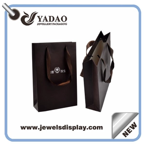 2015 Mode-Art von Schmuck braun Einkaufstasche Papiertüte für Schmuck mit Logo und Kordelzug in China