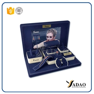 2017 fresh design in H.K international jewelry show hot-sale custom wholesale designable mdf+microfiber jewelry showcase