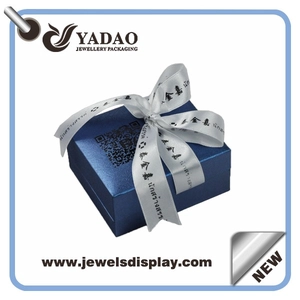 Chinesische Hersteller High-End-Luxus-Halskette und Ring-Boxen, Leder Schmuckverpackungskisten, Kunststoff-Schmuck Truhen für jewery Ladentheke und Fenster und Parteibevorzugungen mit Band und Bogen