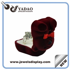 Kreativ Niedlicher Samt Schmuck / Geschenk-Box-Hersteller kunden Beflockung Schmuck Packung Boxen Herstellung Schmuck Verpackung