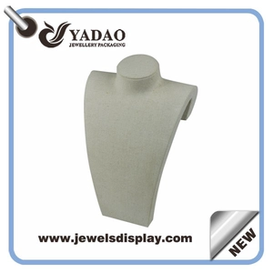 Hohe Qualität Polyresin Hals Form Display Büste für Schmuck-Display mit Leinen umwickelt