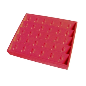 Heißer Verkauf Schmuck-Display-Tabletts für rot mit Clip, der 30 Ringe