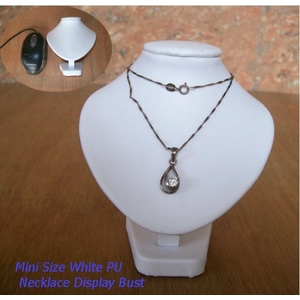 Cubierta de cuero de la joyería de madera de exhibición del collar del busto para el color blanco
