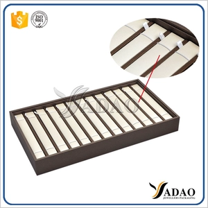 Props upscale jewelry counter display tray Ring Pendant jewelry display racks display base white PU  jewelry display stand,jewelry display tray