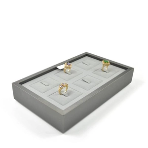 Espositore per vassoio per gioielli in pelle PU in pelle MDF per vetrina e supporto per armadietto