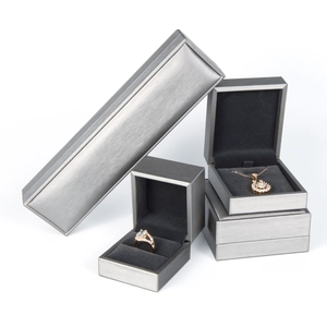 Stock 200pcs PU Leather Box Jewelry Leatherette Bracelet Ring Necklace Display Packaging Box