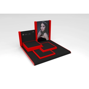 Top Beauty Colore Rosso commerci all'ingrosso Jewelry Display Set per finestre Gioielli e decorazioni e dimostrazione made in China